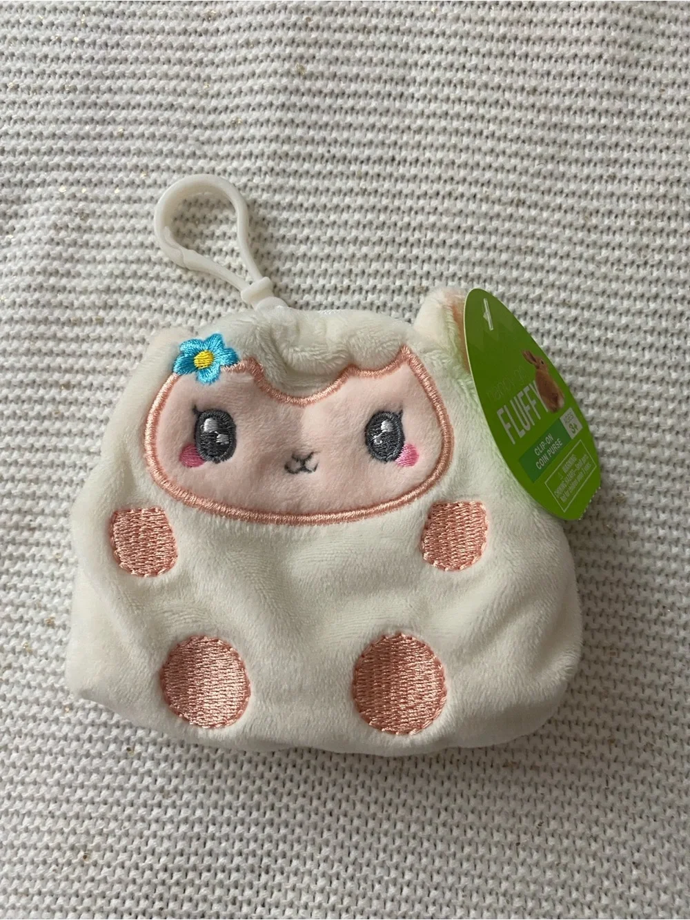 Plush clip on coin purse